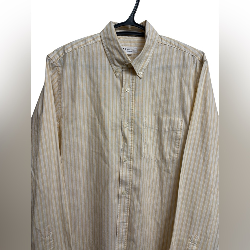 GAP Slim Fit Stretch Poplin Striped Shirt Size M - Picture 2 of 5